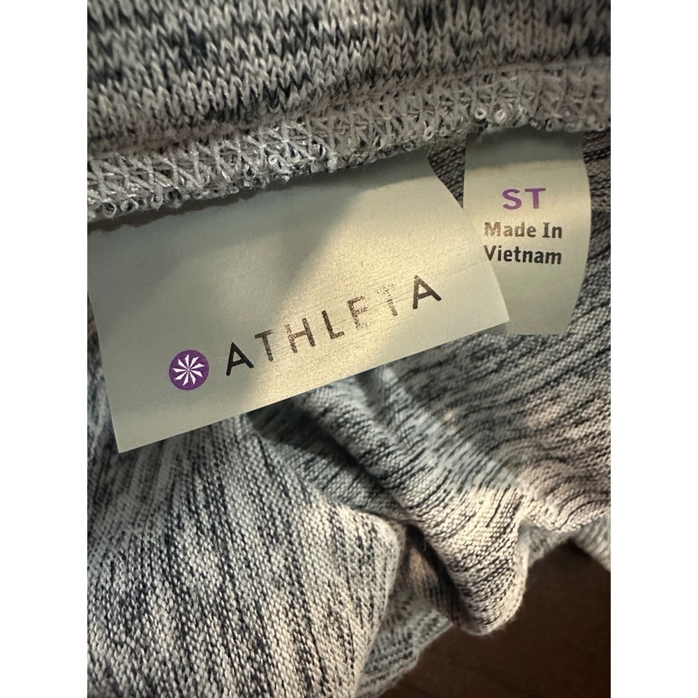 Athleta Sport It Sweater Dress Drawstring Cowl Neck Pockets Gray ST Small Tall - Picture 10 of 13